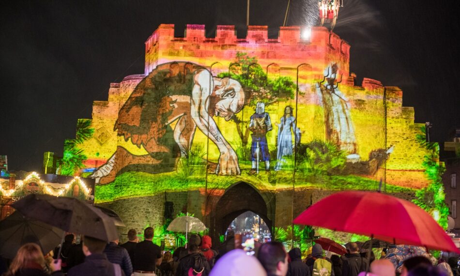 Bargate illuminated with never before seen projection display